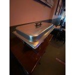 Choice Economy 8 Qt. Full Size Stainless Steel Chafer with Folding Frame - 3/Case