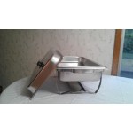 Choice Economy 8 Qt. Full Size Stainless Steel Chafer with Folding Frame - 3/Case