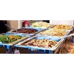 Choice Economy 8 Qt. Full Size Stainless Steel Chafer with Folding Frame - 3/Case