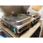 Choice Economy 8 Qt. Full Size Stainless Steel Chafer with Folding Frame - 3/Case