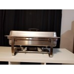 Choice Economy 8 Qt. Full Size Stainless Steel Chafer with Folding Frame - 3/Case
