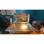 Choice Economy 8 Qt. Full Size Stainless Steel Chafer with Folding Frame - 3/Case