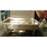 Choice Economy 8 Qt. Full Size Stainless Steel Chafer with Folding Frame - 3/Case