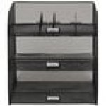 Safco 3293BL Onyx Black 3-Compartment Steel Mesh Breakroom Organizer - 14 5/8 Safco 3293BL Onyx Black 3-Compartment Steel Mesh Breakroom Organizer - 14 5/8