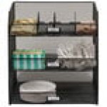 Safco 3293BL Onyx Black 3-Compartment Steel Mesh Breakroom Organizer - 14 5/8 Safco 3293BL Onyx Black 3-Compartment Steel Mesh Breakroom Organizer - 14 5/8