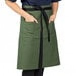 Uncommon Chef 3118 Sea Green Customizable 100% Cotton Canvas Mod Waist Apron with Black Webbing and 3 Pockets - 24
