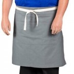 Uncommon Chef 3118 Sea Green Customizable 100% Cotton Canvas Mod Waist Apron with Black Webbing and 3 Pockets - 24