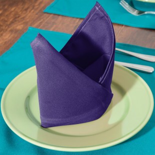 Intedge Purple 65/35 Polycotton Blend Cloth Napkins, 20
