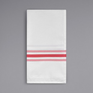 Oxford Super Blend Red 100% Spun Polyester Bistro Striped Cloth Napkins 18 Oxford Super Blend Red 100% Spun Polyester Bistro Striped Cloth Napkins 18