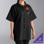 Uncommon Chef 0950 Black Customizable Six Snap Cook Shirt - L