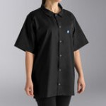 Uncommon Chef 0950 Black Customizable Six Snap Cook Shirt - L