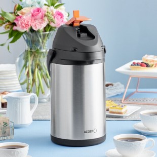 Acopa 3.5 Liter Stainless Steel Lined Decaf Airpot with Metal Lever