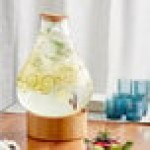 Acopa 4 Gallon Raindrop Glass Beverage Dispenser with Cork Lid and Wood Base Acopa 4 Gallon Raindrop Glass Beverage Dispenser with Cork Lid and Wood Base