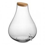 Acopa 4 Gallon Raindrop Glass Beverage Dispenser with Cork Lid and Wood Base Acopa 4 Gallon Raindrop Glass Beverage Dispenser with Cork Lid and Wood Base