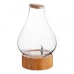 Acopa 4 Gallon Raindrop Glass Beverage Dispenser with Cork Lid and Wood Base Acopa 4 Gallon Raindrop Glass Beverage Dispenser with Cork Lid and Wood Base