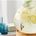 Acopa 4 Gallon Raindrop Glass Beverage Dispenser with Cork Lid and Wood Base Acopa 4 Gallon Raindrop Glass Beverage Dispenser with Cork Lid and Wood Base