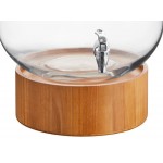 Acopa 4 Gallon Raindrop Glass Beverage Dispenser with Cork Lid and Wood Base Acopa 4 Gallon Raindrop Glass Beverage Dispenser with Cork Lid and Wood Base