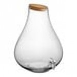 Acopa 4 Gallon Raindrop Glass Beverage Dispenser with Cork Lid and Wood Base Acopa 4 Gallon Raindrop Glass Beverage Dispenser with Cork Lid and Wood Base