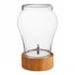 Acopa 4 Gallon Raindrop Glass Beverage Dispenser with Cork Lid and Wood Base Acopa 4 Gallon Raindrop Glass Beverage Dispenser with Cork Lid and Wood Base