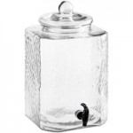 Acopa 4 Gallon Raindrop Glass Beverage Dispenser with Cork Lid and Wood Base Acopa 4 Gallon Raindrop Glass Beverage Dispenser with Cork Lid and Wood Base