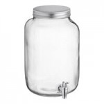 Acopa 4 Gallon Raindrop Glass Beverage Dispenser with Cork Lid and Wood Base Acopa 4 Gallon Raindrop Glass Beverage Dispenser with Cork Lid and Wood Base