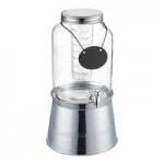 Acopa 4 Gallon Raindrop Glass Beverage Dispenser with Cork Lid and Wood Base Acopa 4 Gallon Raindrop Glass Beverage Dispenser with Cork Lid and Wood Base