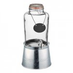Acopa 4 Gallon Raindrop Glass Beverage Dispenser with Cork Lid and Wood Base Acopa 4 Gallon Raindrop Glass Beverage Dispenser with Cork Lid and Wood Base