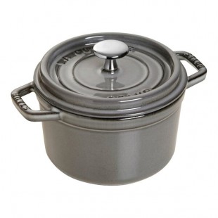 Staub 24 oz. Graphite Gray Enameled Cast Iron Mini Dutch Oven 1004047 Staub 24 oz. Graphite Gray Enameled Cast Iron Mini Dutch Oven 1004047