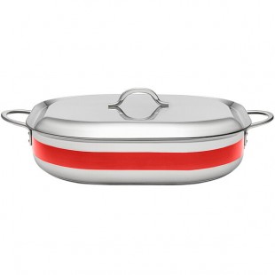 Bon Chef Country French X 7 Qt. Red Stainless Steel French Oven - 71004-CF2-R