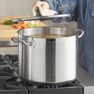 Vigor SS1 Series 24 Qt. Heavy-Duty Stainless Steel Aluminum-Clad Stock Pot with Cover Vigor SS1 Series 24 Qt. Heavy-Duty Stainless Steel Aluminum-Clad Stock Pot with Cover