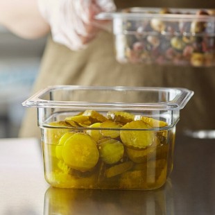 Vigor 1/6 Size Clear Polycarbonate Food Pan - 4 Vigor 1/6 Size Clear Polycarbonate Food Pan - 4
