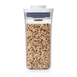 OXO Good Grips 0.5 Qt. Clear Square SAN Plastic Food Storage Container with White POP Lid OXO Good Grips 0.5 Qt. Clear Square SAN Plastic Food Storage Container with White POP Lid