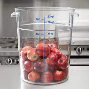 Carlisle 22 Qt. Clear Round Polycarbonate Food Storage Container Carlisle 22 Qt. Clear Round Polycarbonate Food Storage Container