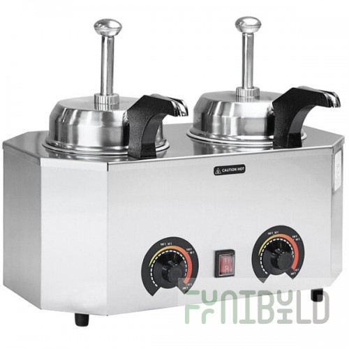 Paragon 2029C Pro-Deluxe Dual 3 Qt. Warmer with 2 Heated Spouts - 120V, 1034W