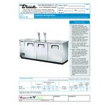 True TDD-4-S-HC 2 Single Tap Kegerator Beer Dispenser - Stainless Steel, 4 (1/2) Keg Capacity True TDD-4-S-HC 2 Single Tap Kegerator Beer Dispenser - Stainless Steel, 4 (1/2) Keg Capacity