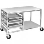 Channel MW245/P 5 Pan End Load Undercounter Prep Top Sheet / Bun Pan Rack with Open Shelf - Assembled
