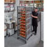 Cambro UPR1826FA20 Camshelving® Ultimate 20 Pan End Load Bun / Sheet Pan Rack with Metal Casters - Assembled