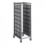 Cambro UPR1826FA20 Camshelving® Ultimate 20 Pan End Load Bun / Sheet Pan Rack with Metal Casters - Assembled