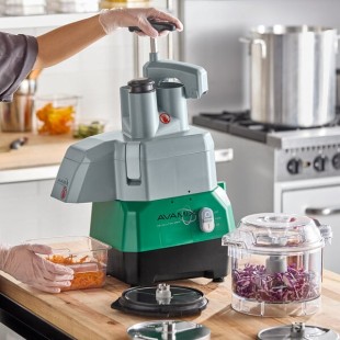 AvaMix Revolution Max CFBBDDC156 Dice Combination Food Processor with 3 Qt. Clear Plastic Bowl, Continuous Feed, and 6 Discs - 1 1/2 hp AvaMix Revolution Max CFBBDDC156 Dice Combination Food Processor with 3 Qt. Clear Plastic Bowl, Continuous Feed, and 6 Discs - 1 1/2 hp