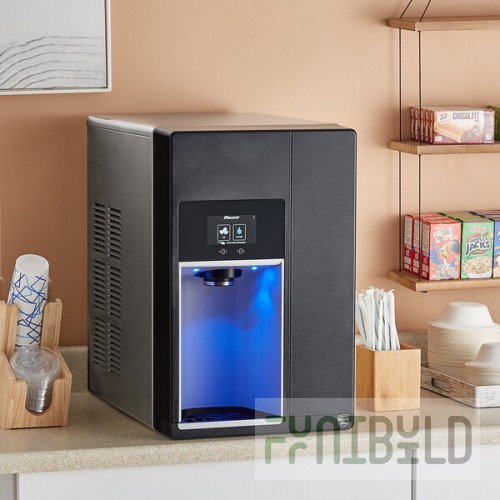 Follett 15CI114A-HW-CL-ST-00 Champion 15 Series Air-Cooled Chewblet Countertop Ice Maker and Hot / Ambient Water Dispenser with 15 lb. Bin and Filter - 115V, 100 lb.