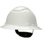 3M H-801V White 4-Point Ratchet Suspension Vented Full Brim Hard Hat