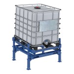 Vestil Blue Steel Intermediate Bulk Container Tilt Stand with Adjustable Legs and 5-Degree Maximum Tilt Angle IBC-TLT-FPL - 4,400 lb. Capacity