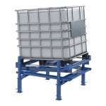 Vestil Blue Steel Intermediate Bulk Container Tilt Stand with Adjustable Legs and 5-Degree Maximum Tilt Angle IBC-TLT-FPL - 4,400 lb. Capacity