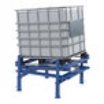 Vestil Blue Steel Intermediate Bulk Container Tilt Stand with Adjustable Legs and 5-Degree Maximum Tilt Angle IBC-TLT-FPL - 4,400 lb. Capacity