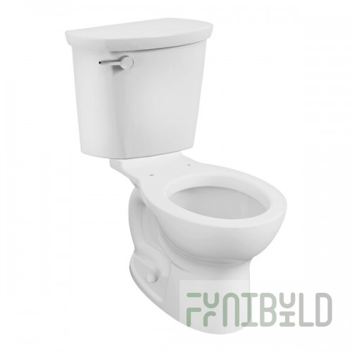 American Standard Cadet PRO 215DA104.020 White Vitreous China Floor-Mount Standard Height Round High-Efficiency Toilet - 1.28 GPF