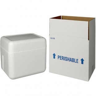 Insulated Shipping Box with Foam Cooler 11 1/8