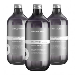 simplehuman CT1137 30 fl. oz. Mandarin Orange Scented Liquid Hand Soap Refill Pouch - 3/Case simplehuman CT1137 30 fl. oz. Mandarin Orange Scented Liquid Hand Soap Refill Pouch - 3/Case