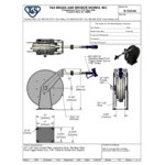 T&S B-7245-06 50' Open Epoxy Coated Steel Hose Reel with MV-2522-34 7/16