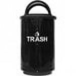 Ex-Cell Kaiser Arena 51 Series ARENA-X51 T 51 Gallon Black Steel Customizable Outdoor Trash Can with Hooded Rain Top