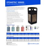 Commercial Zone 720426K StoneTec 42 Gallon Square Forest Green Decorative Trash Can with Pepperstone Panels and Dome Lid